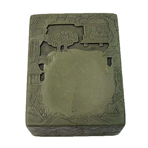 Amazon | 緑端渓 蘭亭硯 3吋 『硯石 写経 本石 木箱 書道用品